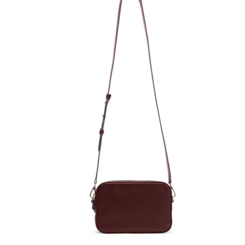 ❤️ Anine Bing Leather  Burgundy Crossbody  Camera Bag